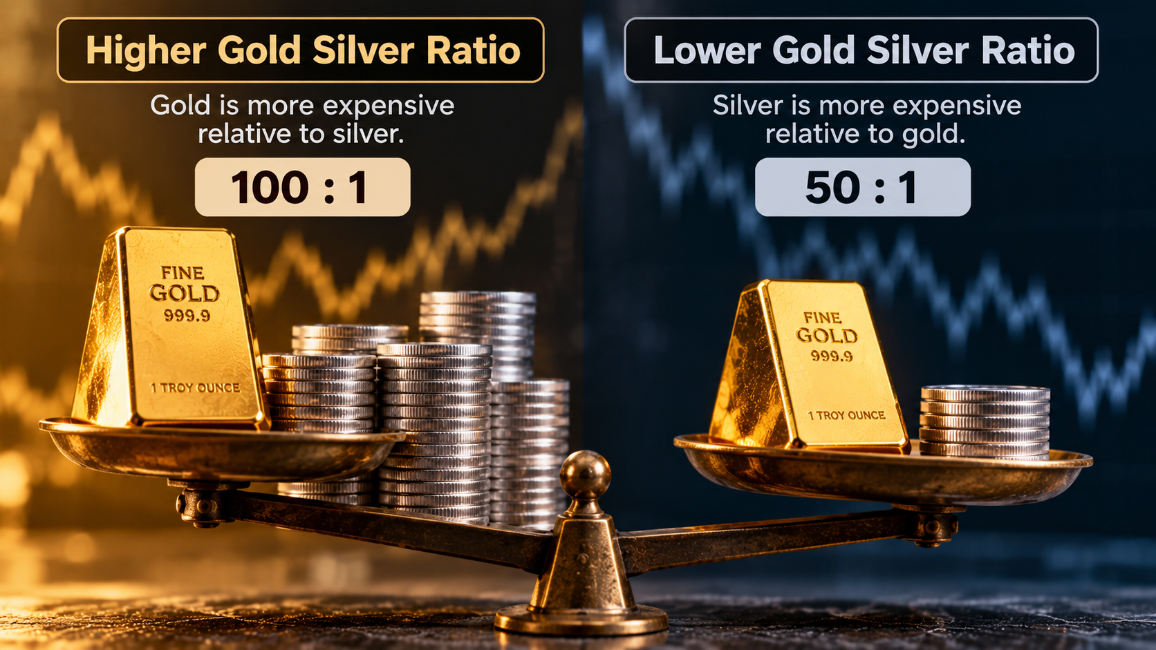 High and low gold silver ratio meaning explained