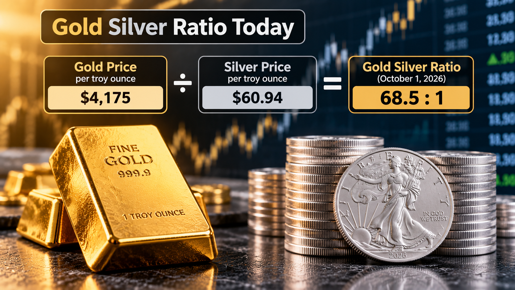 Gold silver ratio today calculated from current spot prices